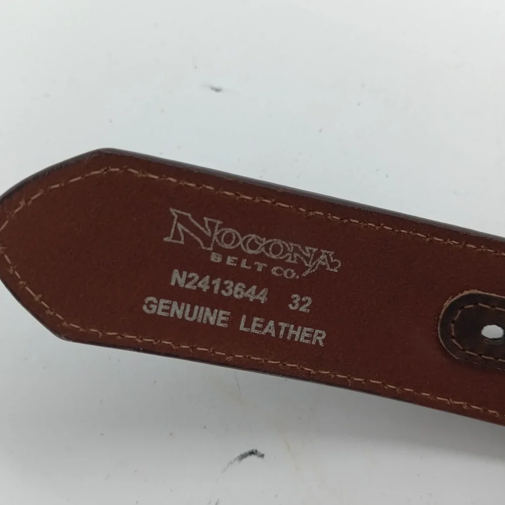 Nocona Belt Co Mens Brown Leather Beaded Western Belt Size 32 N2413644 No Buckle